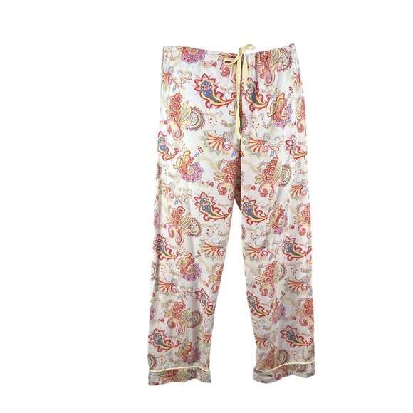 BedHead Anthropologie Women 8 Paisley PJ Set Cropped Comfy Lounge Quiet Luxury - Picture 6 of 16
